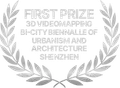 FIRST PRIZE FOR 3D VIDEOMAPPING BI-CITY BIENNALLE OF URBANISM AND ARCHITECTURE SHENZHEN